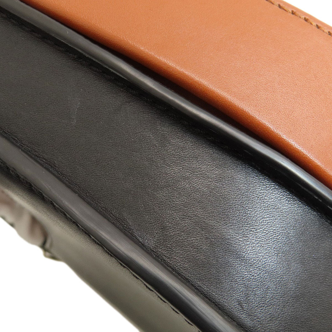 LOEWE Shoulder Bag Calfskin Brown heel duo Women Used Authentic