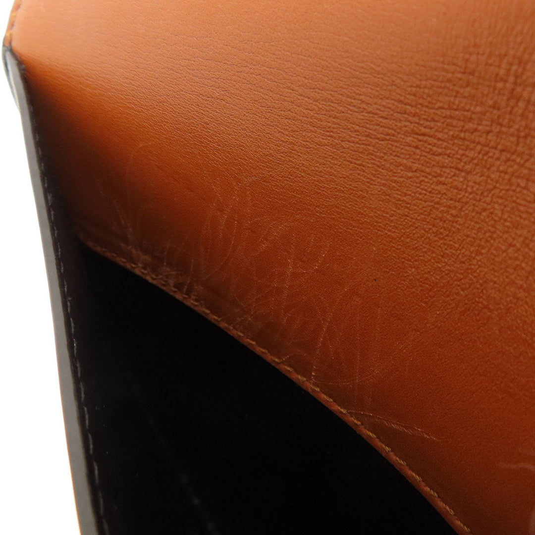 LOEWE Shoulder Bag Calfskin Brown heel duo Women Used Authentic
