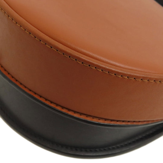 LOEWE Shoulder Bag Calfskin Brown heel duo Women Used Authentic