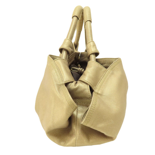 LOEWE Handbag leather gold Nappa Aire Women Used Authentic