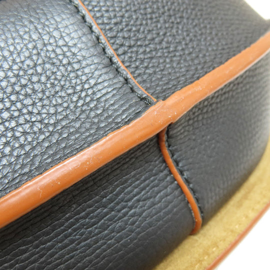 LOEWE Shoulder Bag Calfskin black Gate bag small Women Used Authentic