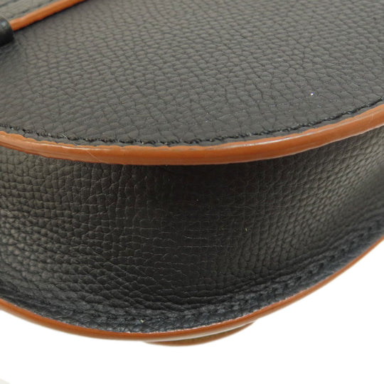 LOEWE Shoulder Bag Calfskin black Gate bag small Women Used Authentic