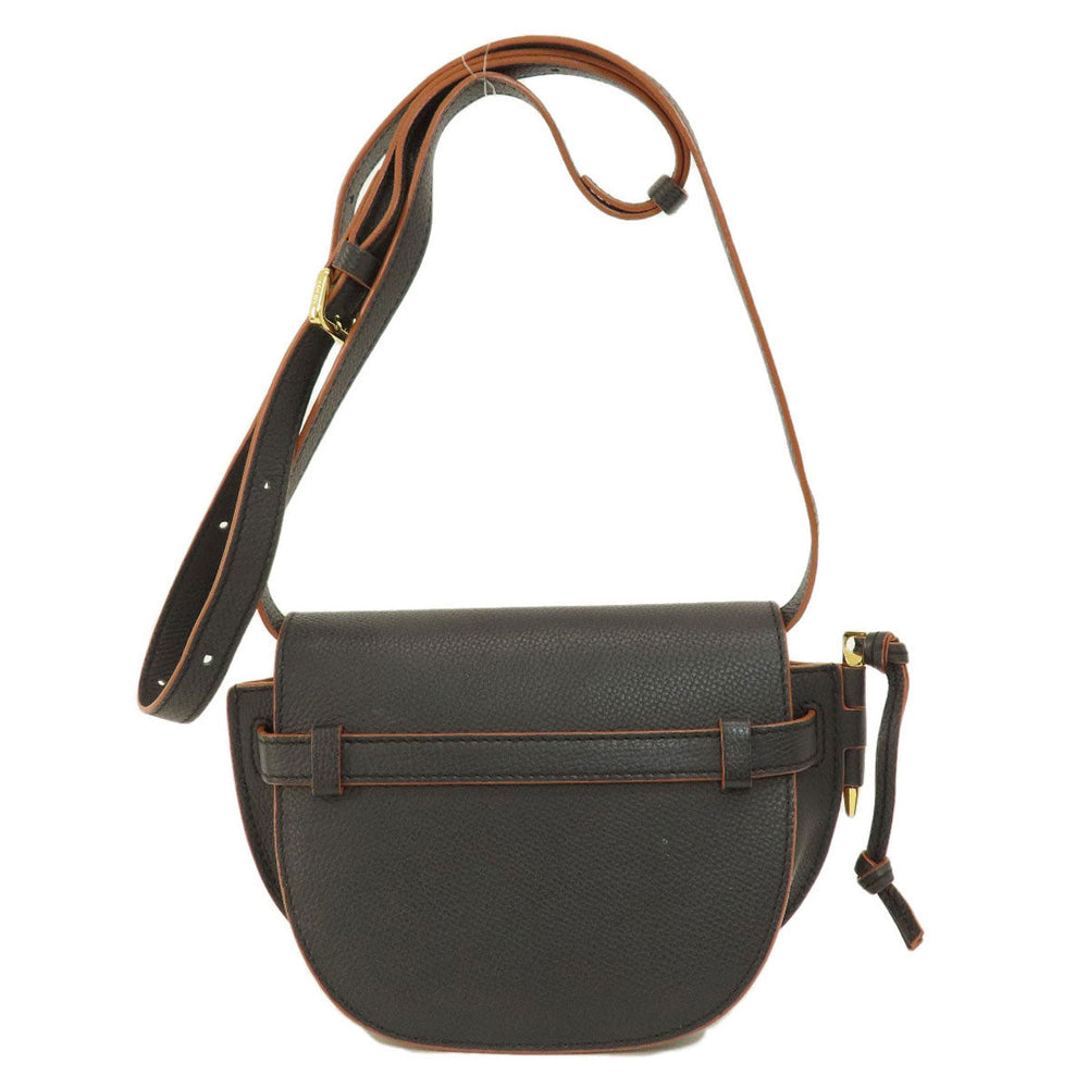LOEWE Shoulder Bag Calfskin black Gate bag small Women Used Authentic