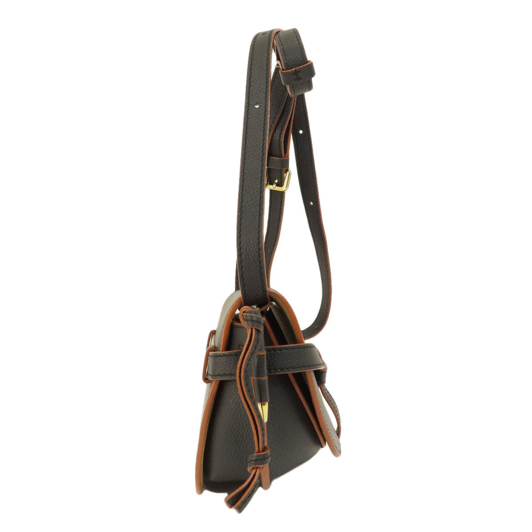 LOEWE Shoulder Bag Calfskin black Gate bag small Women Used Authentic