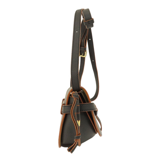 LOEWE Shoulder Bag Calfskin black Gate bag small Women Used Authentic