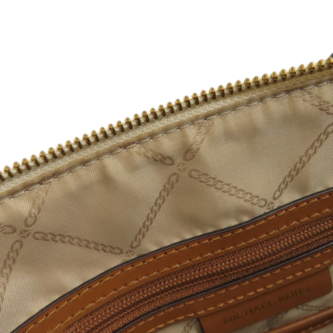 MICHAEL KORS Tote Bag PVC white MK signature Women Used Authentic