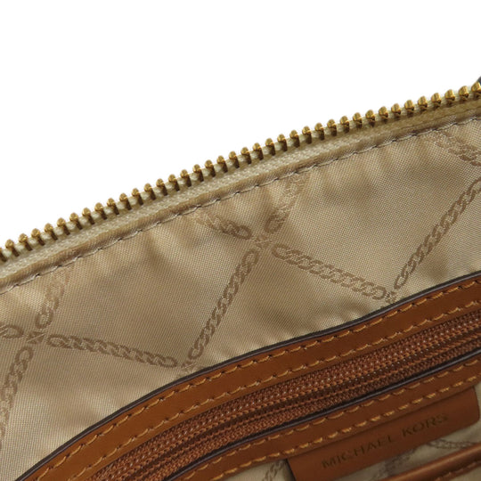 MICHAEL KORS Tote Bag PVC white MK signature Women Used Authentic