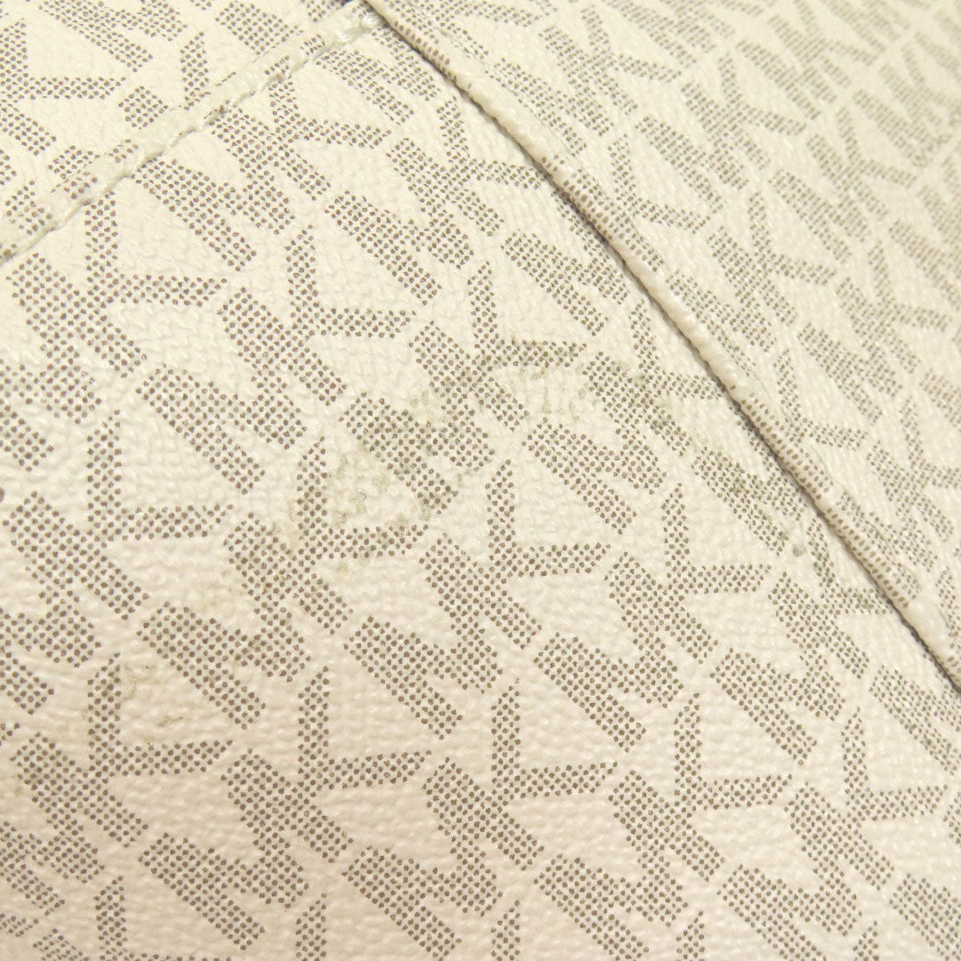 MICHAEL KORS Tote Bag PVC white MK signature Women Used Authentic