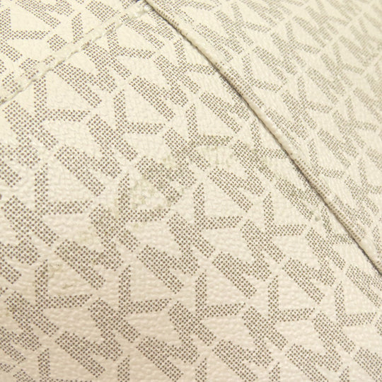 MICHAEL KORS Tote Bag PVC white MK signature Women Used Authentic