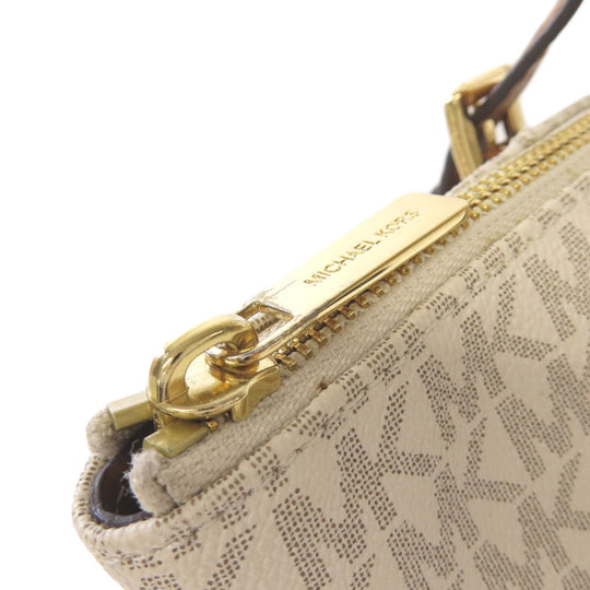 MICHAEL KORS Tote Bag PVC white MK signature Women Used Authentic
