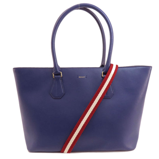 BALLY Tote Bag PVC purple logo Women Used Authentic