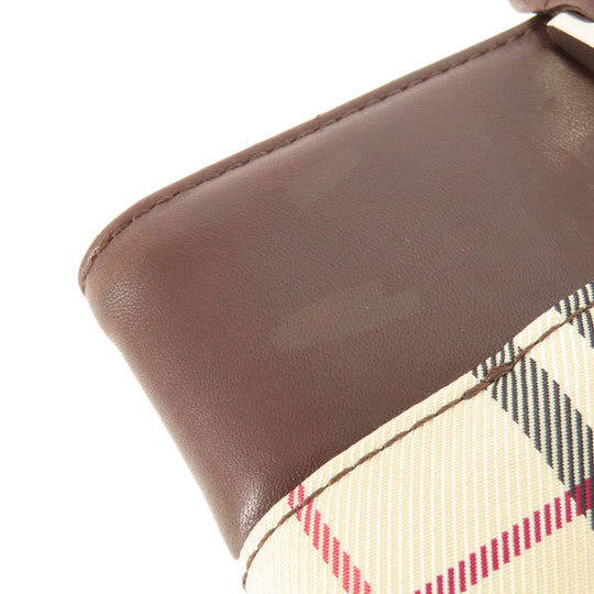 BURBERRY Tote Bag PVC beige Nova Check Women Used Authentic