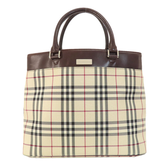 BURBERRY Tote Bag PVC beige Nova Check Women Used Authentic