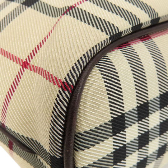 BURBERRY Tote Bag PVC beige Nova Check Women Used Authentic
