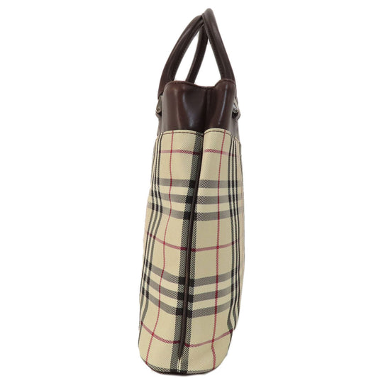 BURBERRY Tote Bag PVC beige Nova Check Women Used Authentic