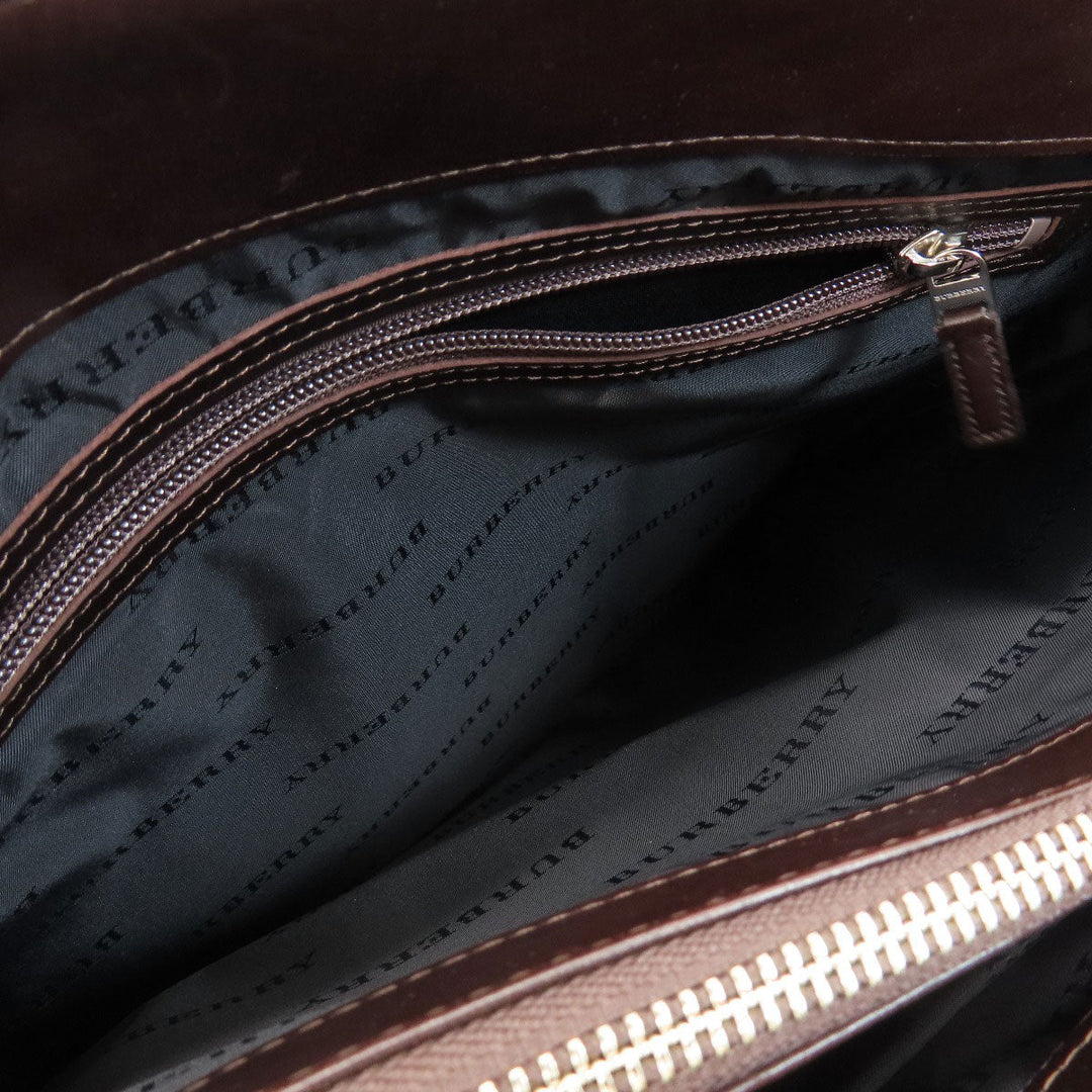 BURBERRY Tote Bag PVC beige Nova Check Women Used Authentic