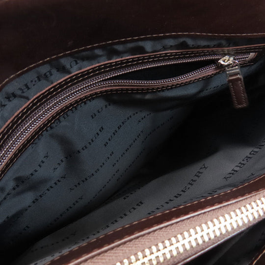 BURBERRY Tote Bag PVC beige Nova Check Women Used Authentic
