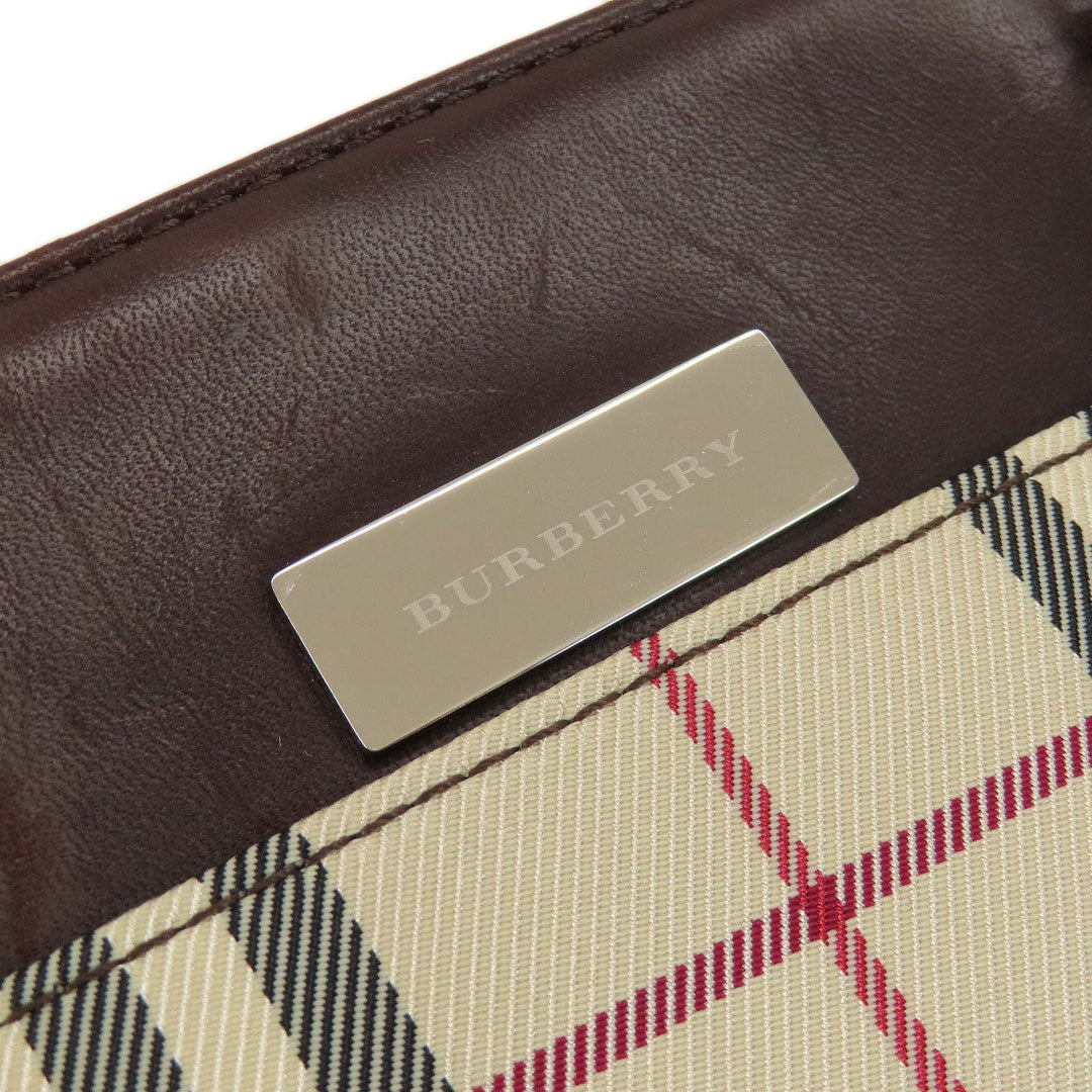 BURBERRY Tote Bag PVC beige Nova Check Women Used Authentic