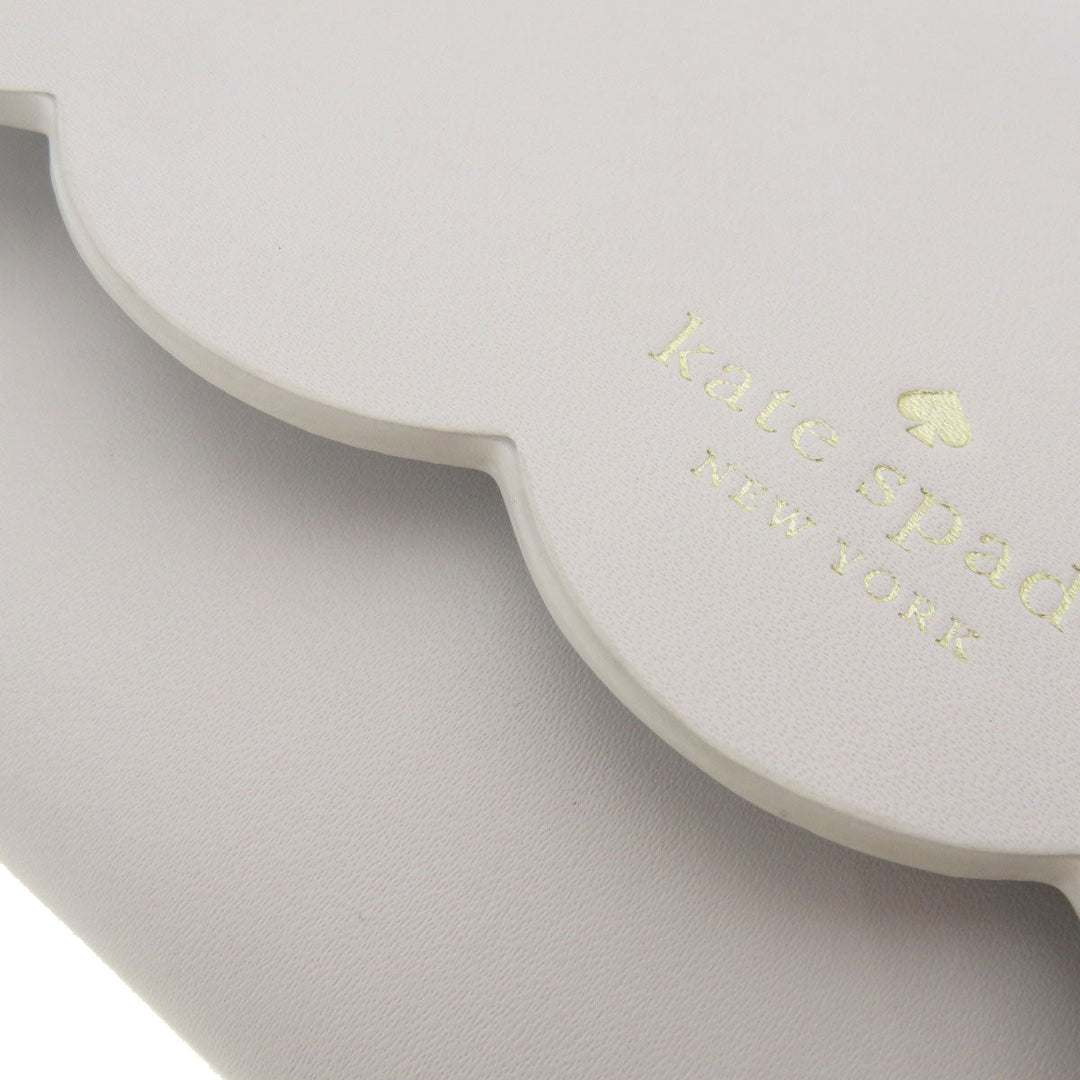 Kate Spade Long Wallet Purse leather white Chain wallet logo motif Women Used Authentic