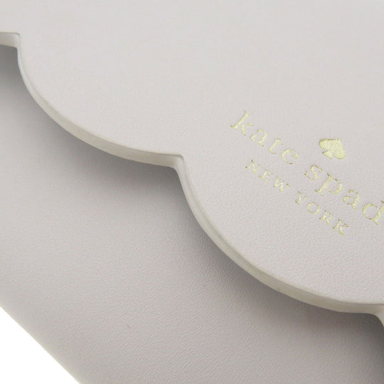 Kate Spade Long Wallet Purse leather white Chain wallet logo motif Women Used Authentic