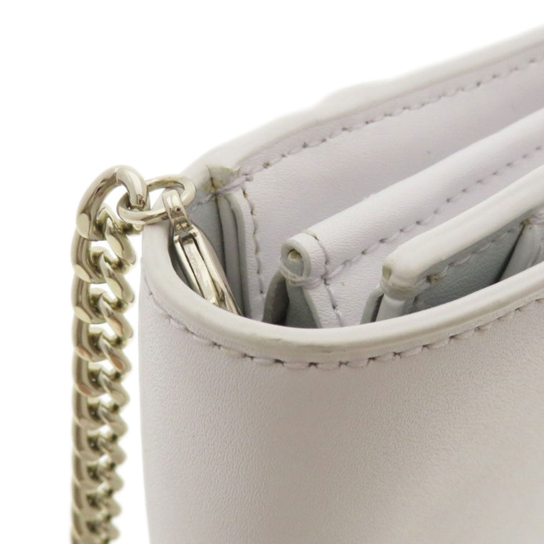 Kate Spade Long Wallet Purse leather white Chain wallet logo motif Women Used Authentic