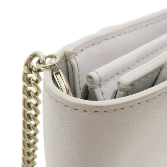 Kate Spade Long Wallet Purse leather white Chain wallet logo motif Women Used Authentic