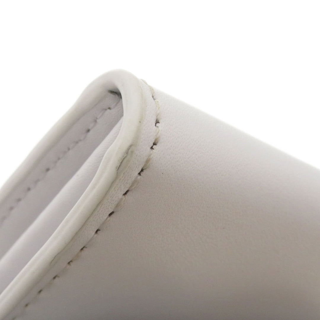 Kate Spade Long Wallet Purse leather white Chain wallet logo motif Women Used Authentic
