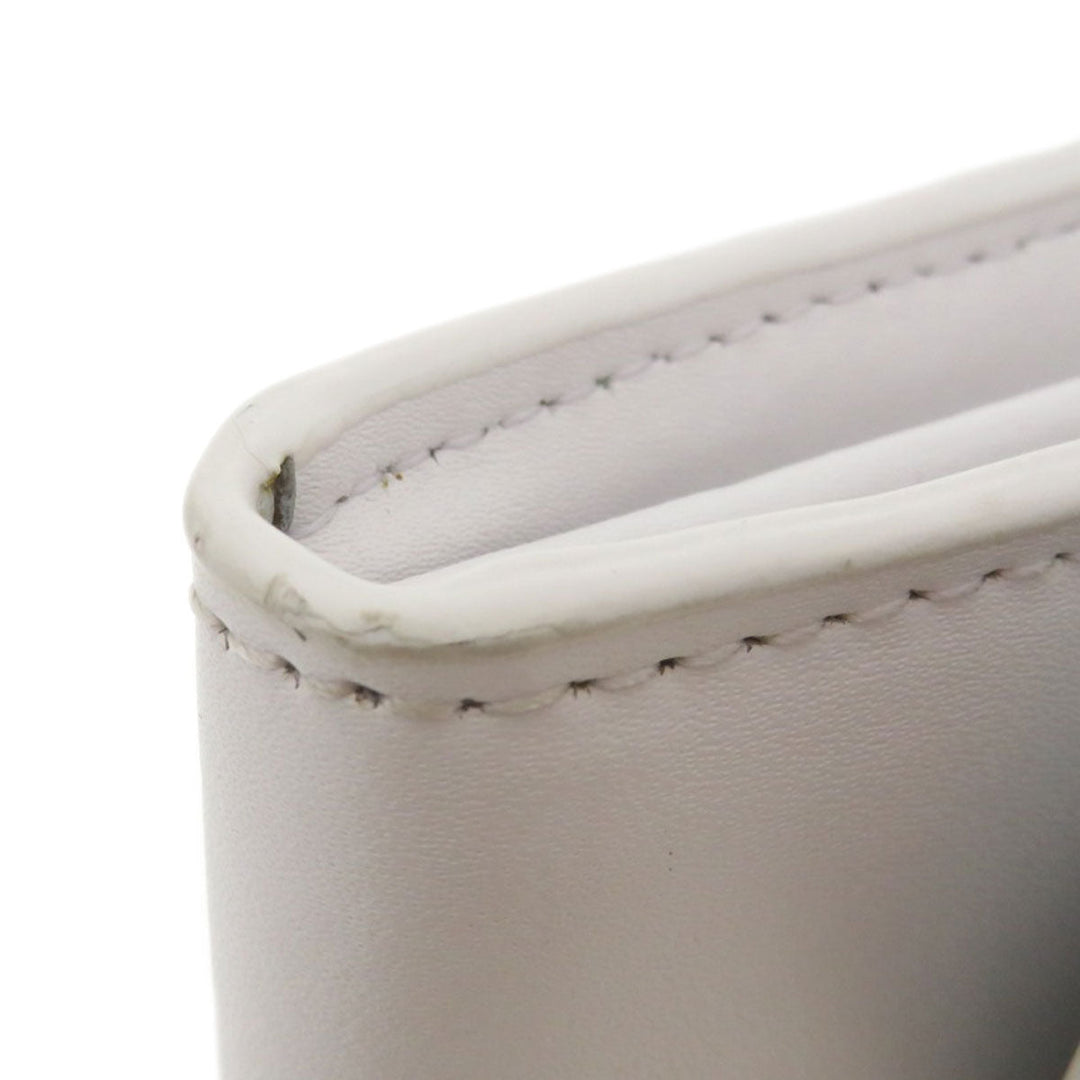Kate Spade Long Wallet Purse leather white Chain wallet logo motif Women Used Authentic