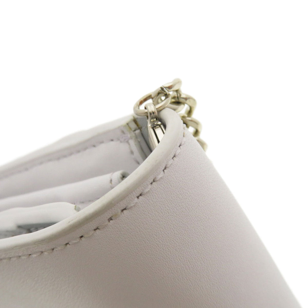 Kate Spade Long Wallet Purse leather white Chain wallet logo motif Women Used Authentic