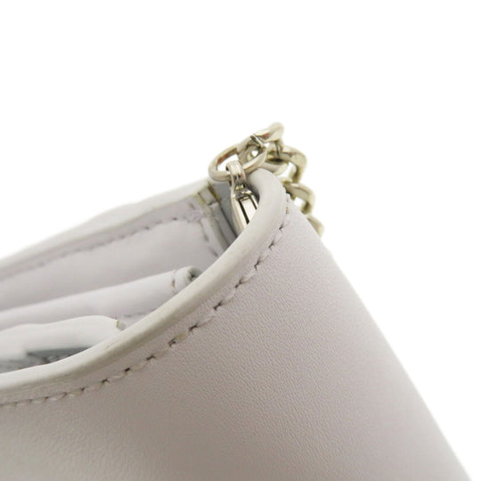 Kate Spade Long Wallet Purse leather white Chain wallet logo motif Women Used Authentic