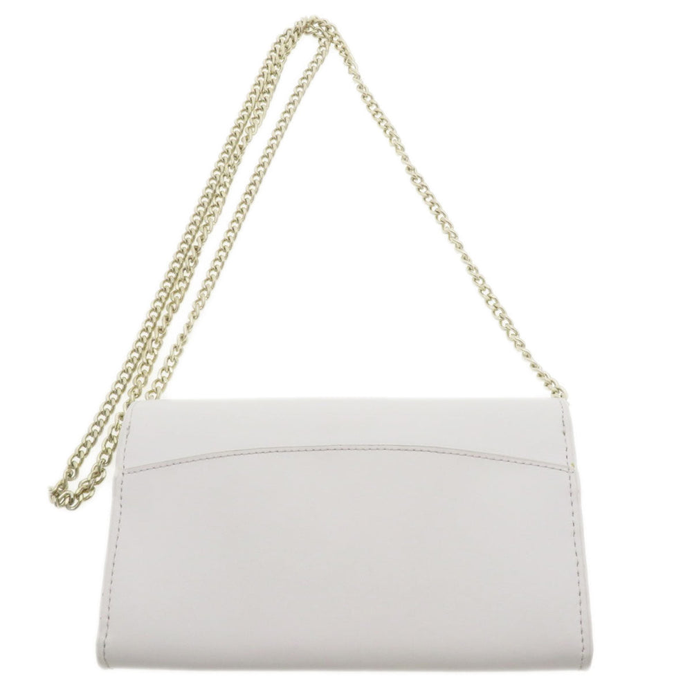 Kate Spade Long Wallet Purse leather white Chain wallet logo motif Women Used Authentic