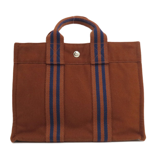 HERMES Handbag canvas Brown Sack Fool Toe PM Women Used Authentic