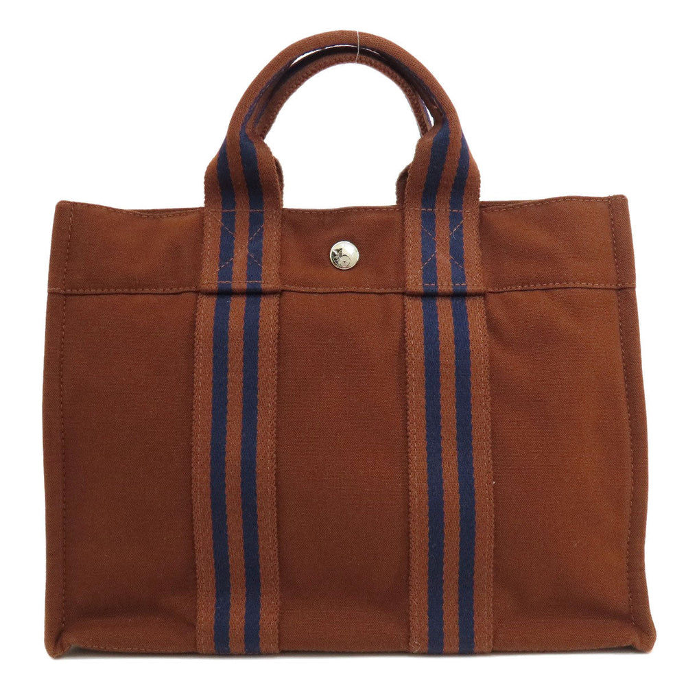 HERMES Handbag canvas Brown Sack Fool Toe PM Women Used Authentic