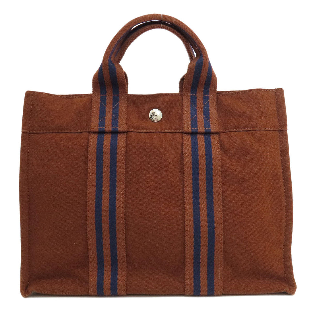 HERMES Handbag canvas Brown Sack Fool Toe PM Women Used Authentic
