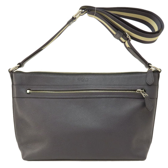 COACH Shoulder Bag F54796 leather Navy logo Women Used Authentic