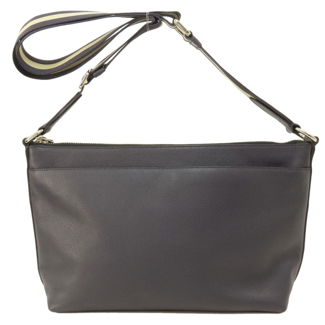 COACH Shoulder Bag F54796 leather Navy logo Women Used Authentic