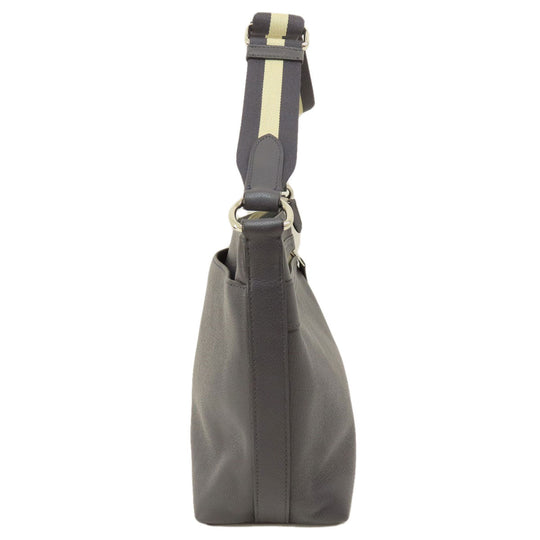 COACH Shoulder Bag F54796 leather Navy logo Women Used Authentic