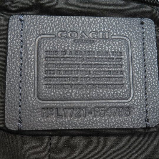 COACH Shoulder Bag F54796 leather Navy logo Women Used Authentic