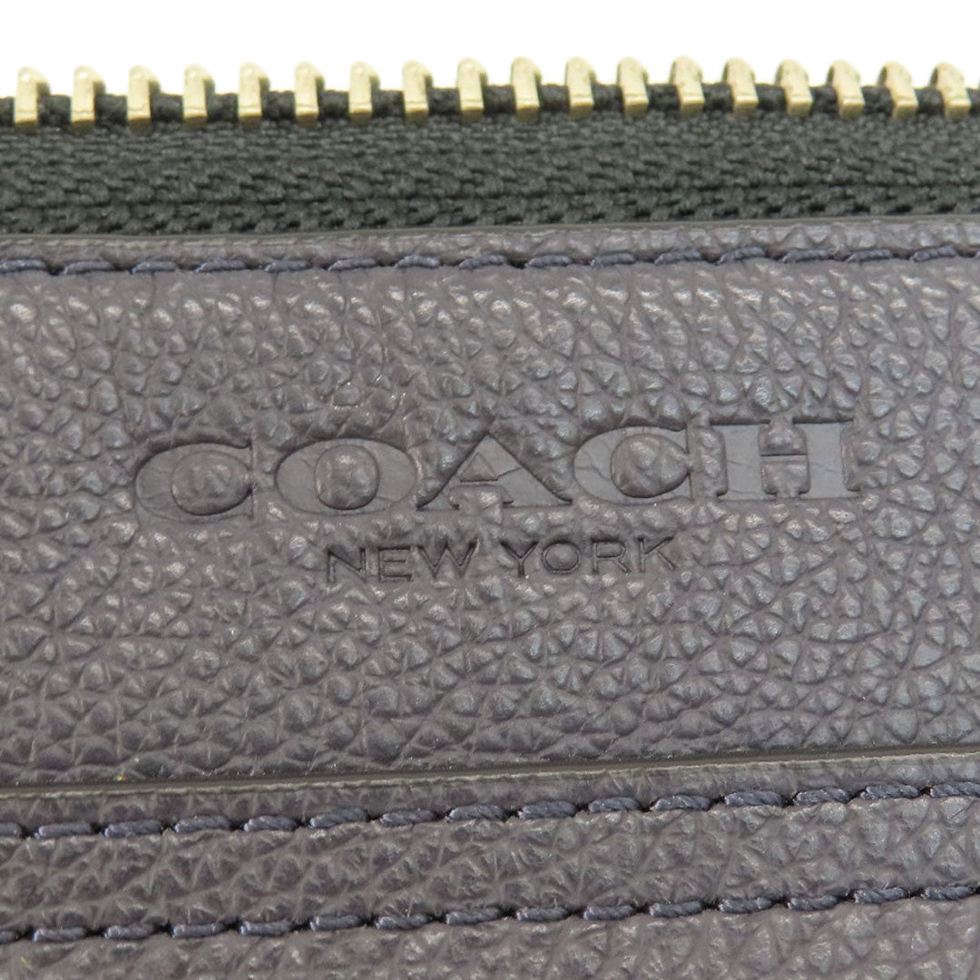 COACH Shoulder Bag F54796 leather Navy logo Women Used Authentic