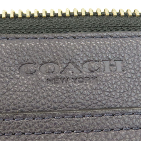 COACH Shoulder Bag F54796 leather Navy logo Women Used Authentic