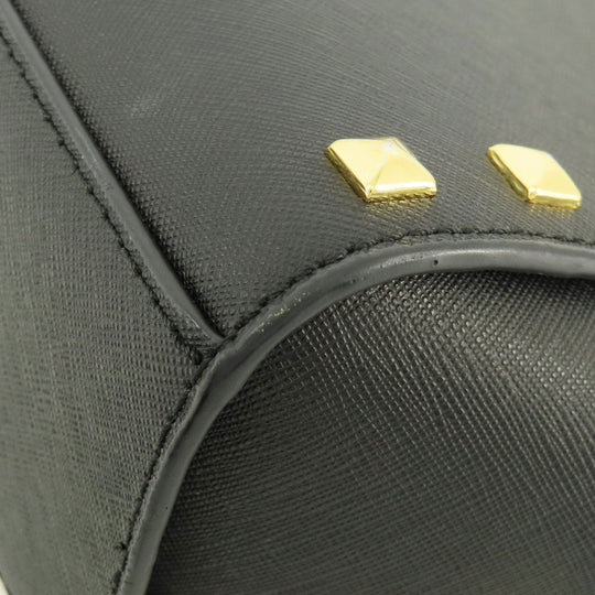 MICHAEL KORS Shoulder Bag leather black Long Shoulder Studs Women Used Authentic