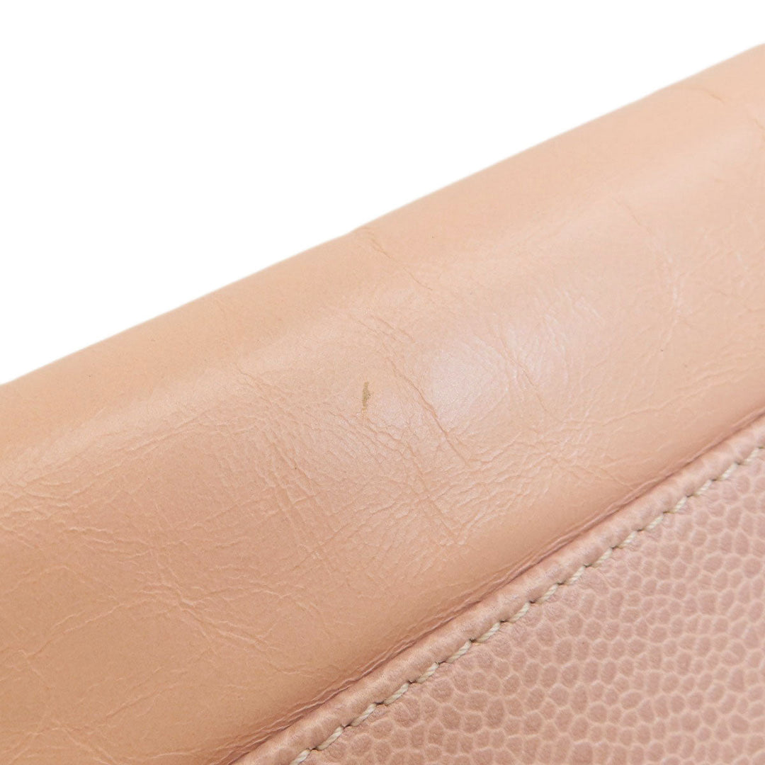 CHANEL Tote Bag Calfskin pink DeauvilleMM SilverMetal