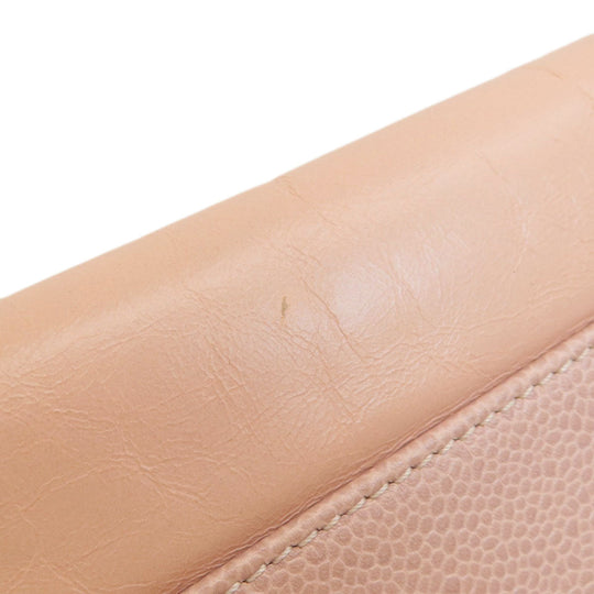 CHANEL Tote Bag Calfskin pink DeauvilleMM SilverMetal