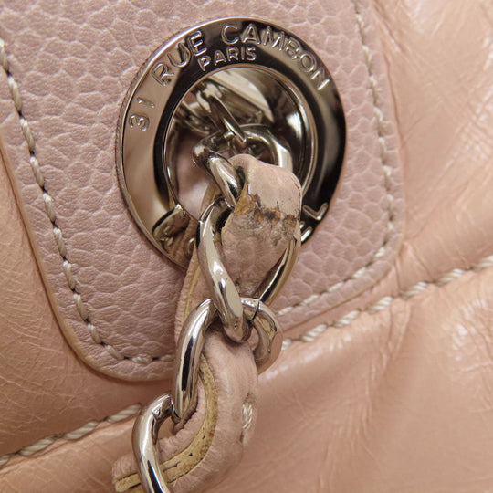 CHANEL Tote Bag Calfskin pink DeauvilleMM SilverMetal