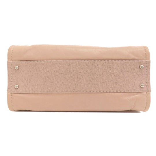 CHANEL Tote Bag Calfskin pink DeauvilleMM SilverMetal