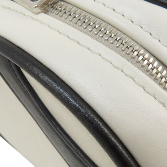 PRADA Shoulder Bag 1BH140 leather white Bowling Women Used Authentic