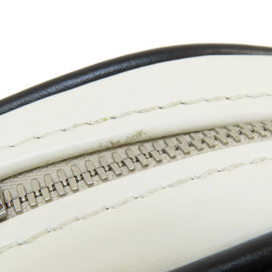 PRADA Shoulder Bag 1BH140 leather white Bowling Women Used Authentic
