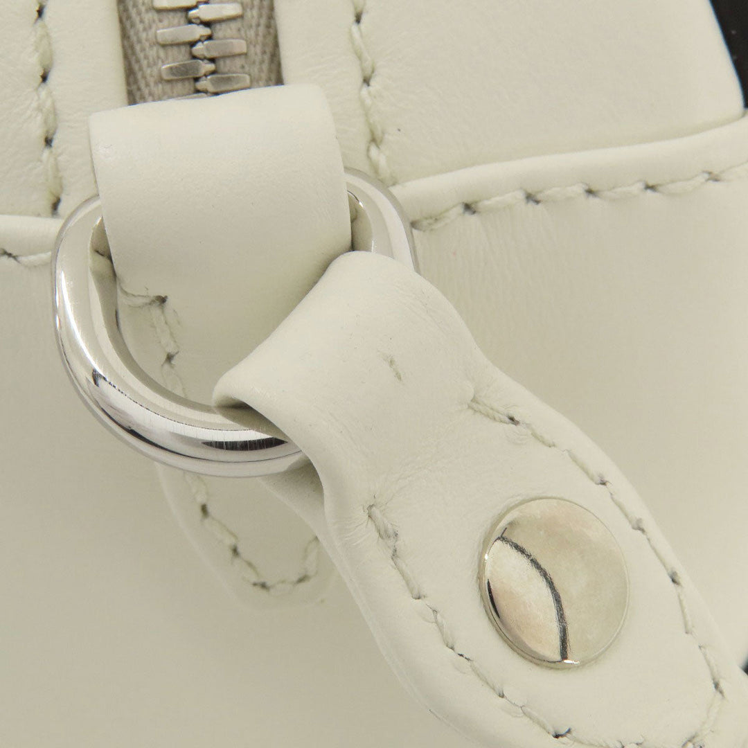 PRADA Shoulder Bag 1BH140 leather white Bowling Women Used Authentic