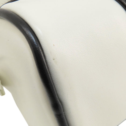 PRADA Shoulder Bag 1BH140 leather white Bowling Women Used Authentic