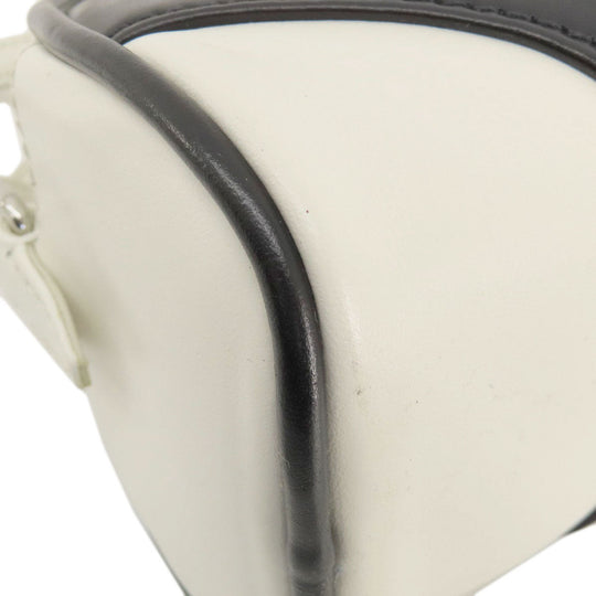 PRADA Shoulder Bag 1BH140 leather white Bowling Women Used Authentic